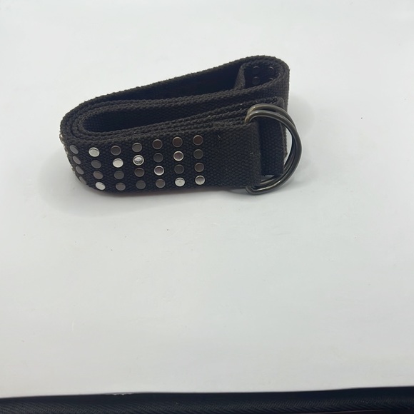Brown studded belt size 14 cavnas brown D ring belt boho indie limited edition - Picture 8 of 10
